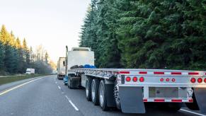 Semi-trucks show off their Mansfield bar, the namesake of Jayne Mansfield.