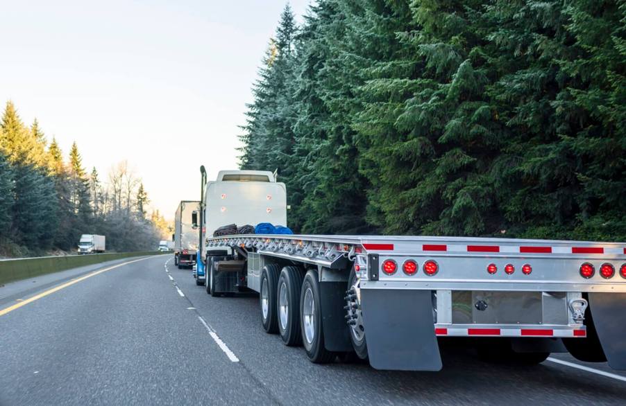 Semi-trucks show off their Mansfield bar, the namesake of Jayne Mansfield.