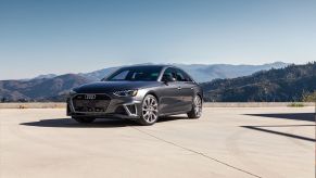 An Audi A4 shows off its grayscale car color, one of the colors displacing bright hues.