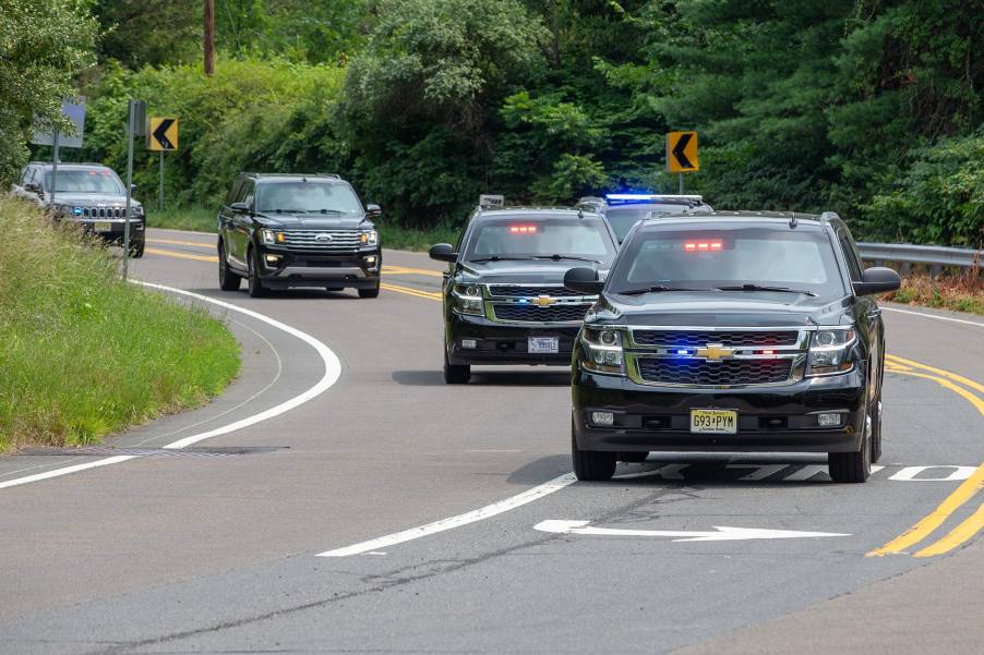 The Presidential Motorcade on the road