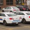 A set of RCMP police cars respond to car theft calls in Canada.