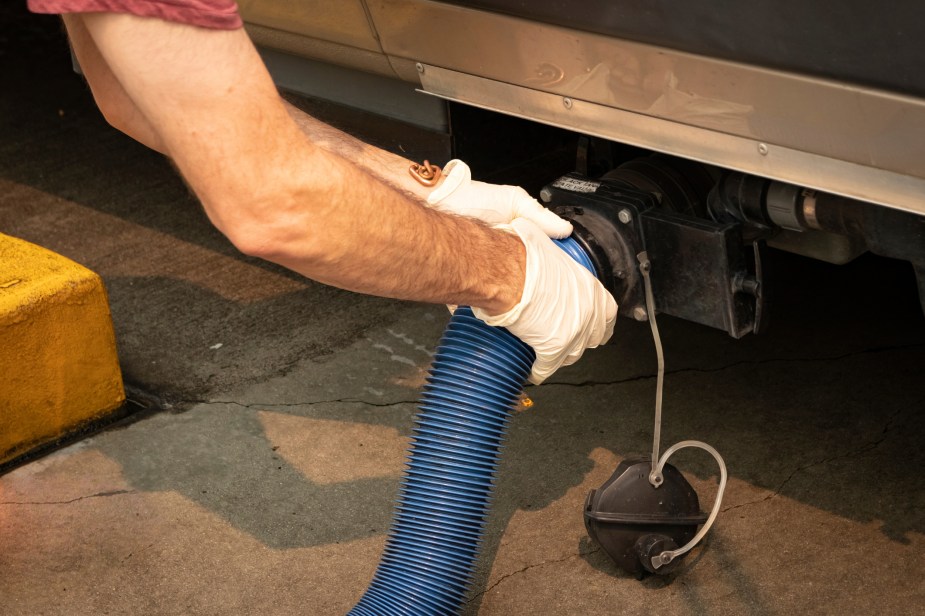 A ran emptying his RV holding tanks