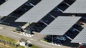 Solar panel covered parking lot