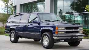 A blue 1999 Chevrolet Suburban parked in right front angle view might be considered one of the best Chevrolet Suburban years