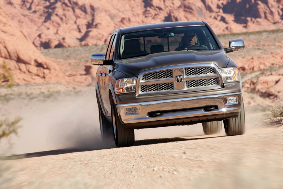 A 2009 Dodge Ram 1500 driving across the desert