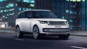 The 2024 Land Rover Range Rover driving at night