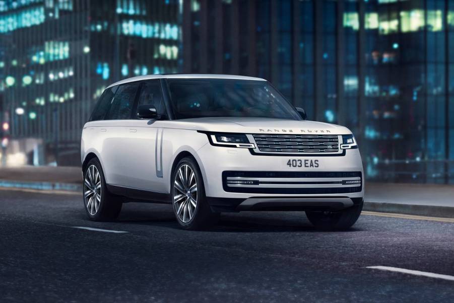 The 2024 Land Rover Range Rover driving at night