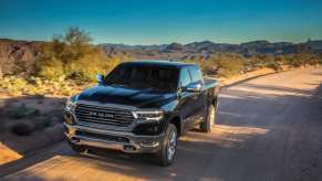 The 2024 Ram 1500 on a dirt road