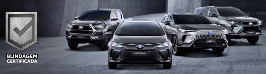 Black Toyota Hilux, Corolla, Corolla Cross and Fortuner