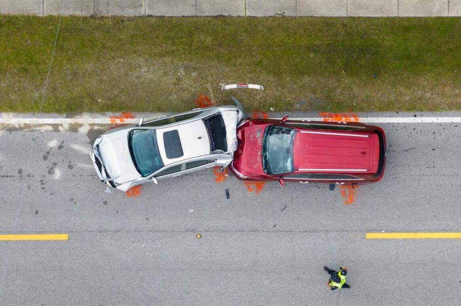 A car crash between an uninsured motorists.