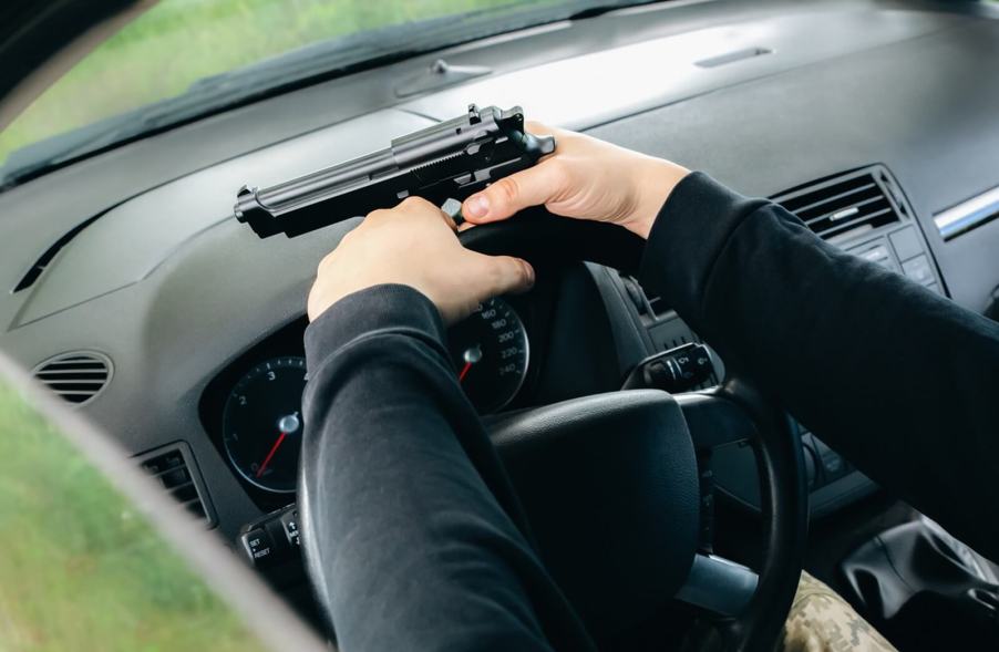 A driver with a replica gun in their car.