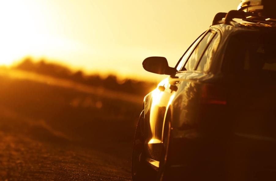 A hot car bakes under the sun.