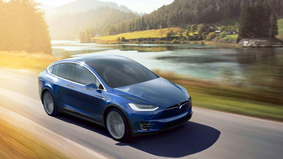 The Tesla Model X on the road