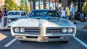 White Pontiac GTO muscle car