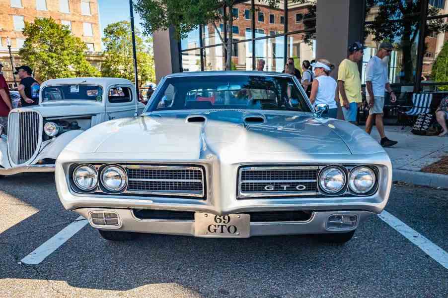 White Pontiac GTO muscle car