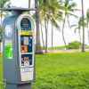 A ParkMobile parking meter in front of palm trees some ParkMobile meters are being targeted by a parking scam in 2024