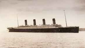 The Titanic photographed in 1912