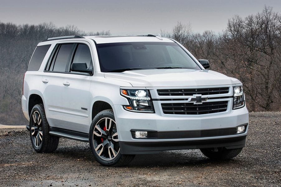 The 2020 Chevy Tahoe parked in gravel