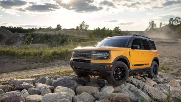 The 2024 Ford Bronco Sport climbing over rocks