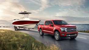 The 2024 Ford F-150 towing a boat