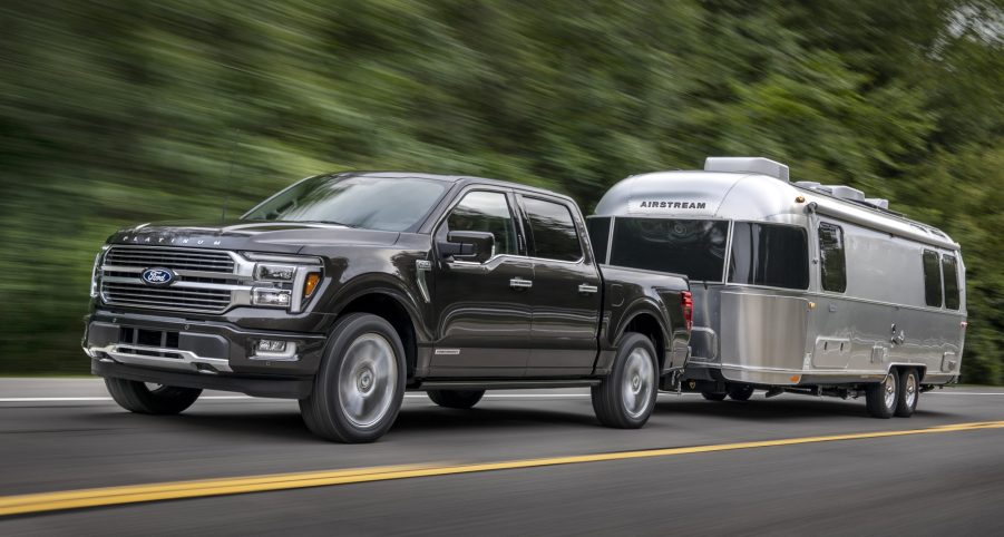 The 2024 Ford F-150 towing a trailer