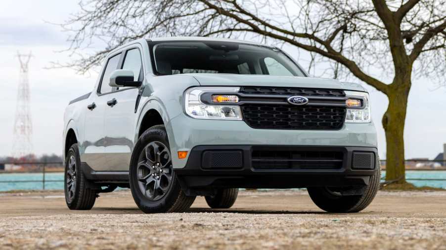 The 2024 Ford Maverick parked in dirt