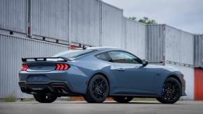 A 2024 Ford Mustang GT one of the sales titans in the sports car market, shows off its styling.