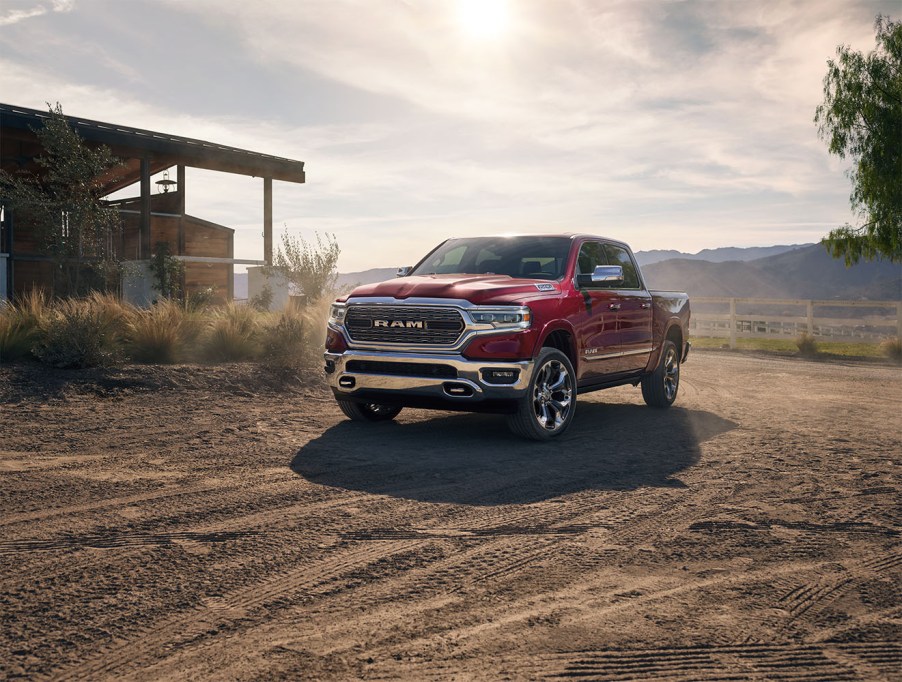 The 2024 Ram 1500 on a farm