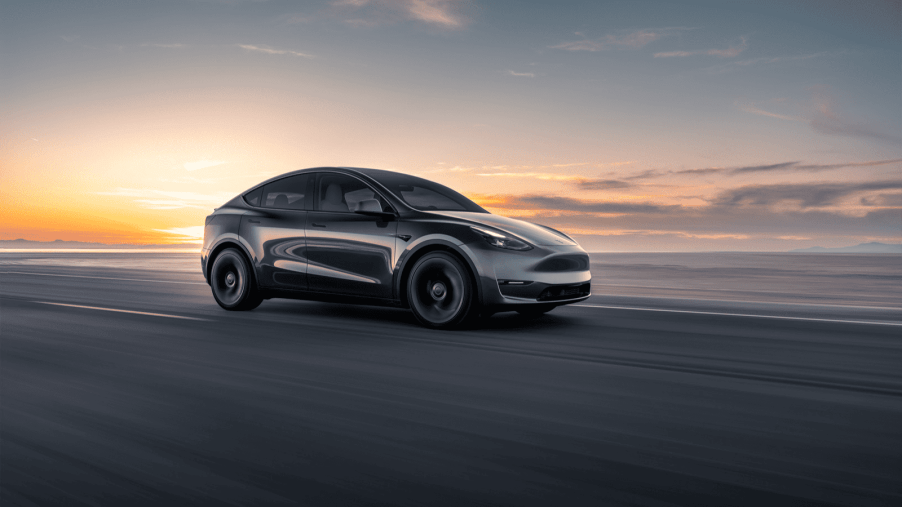 The 2024 Tesla Model Y on the road