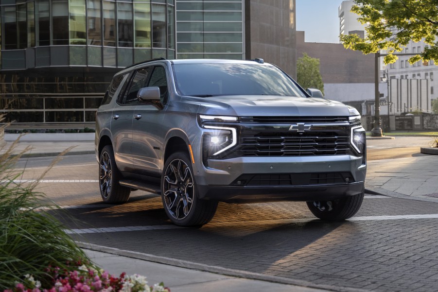 The 2025 Chevy Tahoe in the city