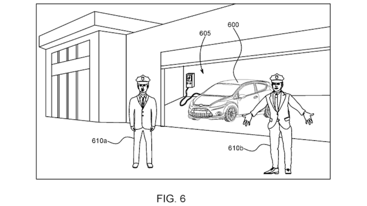 A Ford patent image for hologram cops 