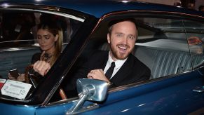 Aaron Paul driving his 1969 Ford Torino