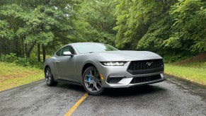 The 2024 Ford Mustang on the road