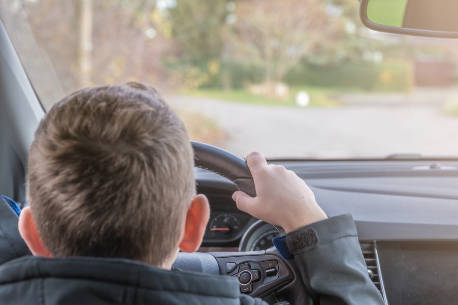 13-year-old boy driving his parents' Toyota Camry