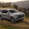 The 2024 Chevy Tahoe on a dirt road