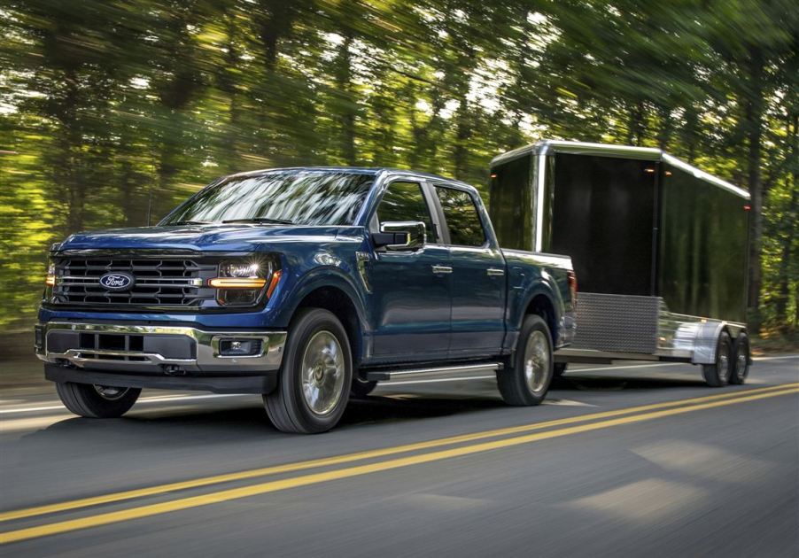 The 2025 Ford F-150 towing a trailer