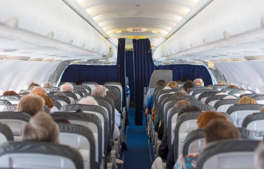 A busy flight like this may have an air marshal to protect every passenger and crew.