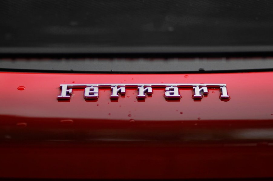 A Ferrari badge on a deck lid, like the one we expect to see on the first Ferrari EV.