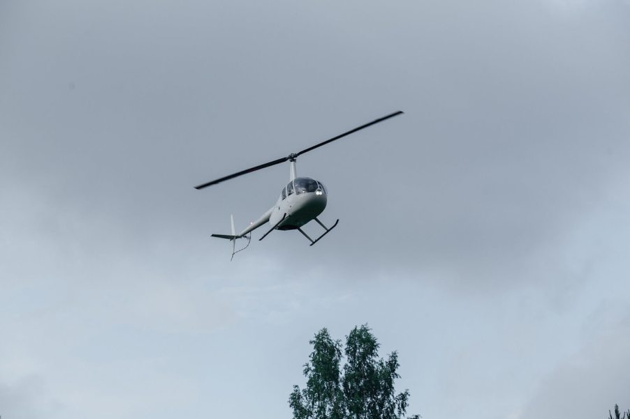 A small helicopter, like the one NASCAR driver Greg Biffle used to help a hurricane survivor.