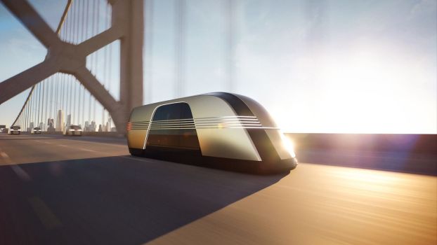 A Tesla Robovan, which Elon Musk claims will change city transportation.