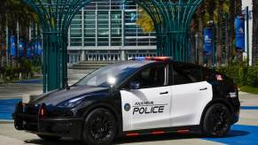 A Tesla Model Y police vehicle in Anaheim, California.