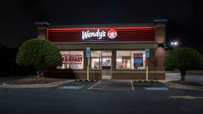 Wendy's restaurant at night