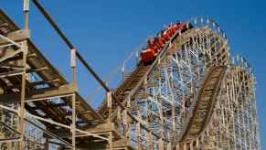 Wooden roller coaster