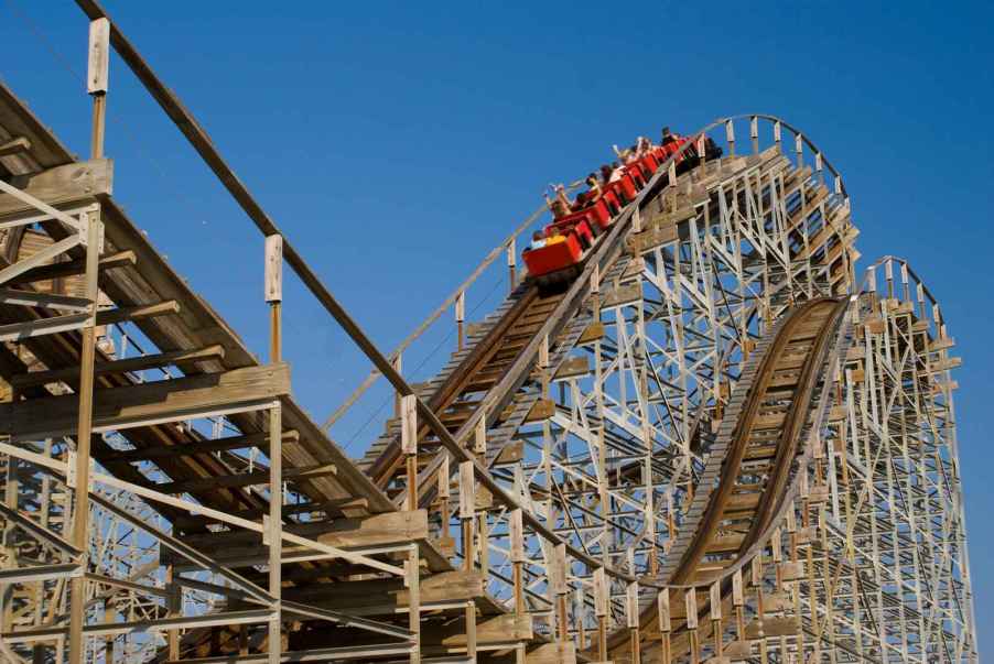 Wooden roller coaster